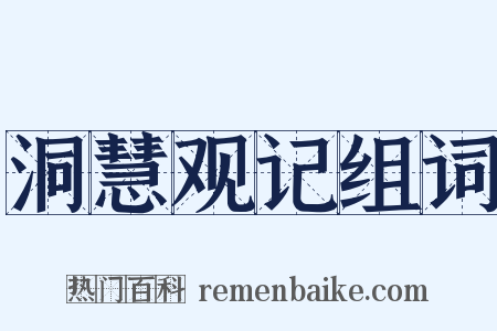 洞慧观记组词是什么意思的图片